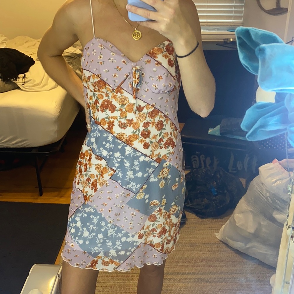 Color block floral dress
